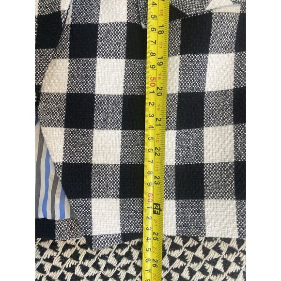 Veronica Beard Miller Black White Gingham Double Breasted Linen Tweed Dickey 2 - Picture 9 of 13